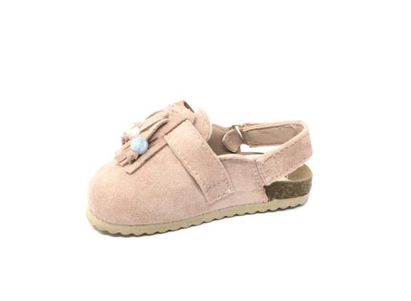 Zapatos Pepito Rosa para Niña | Flecos y Cuentas | Piel | Primeros Pasos