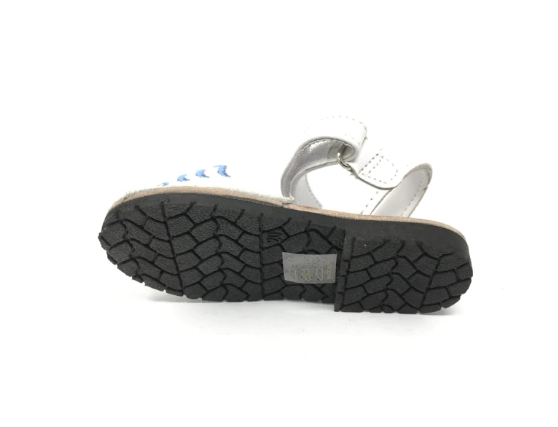 Sandalias Blancas Bebé Niña con Diseño Marinero de piel  marca bubble kids