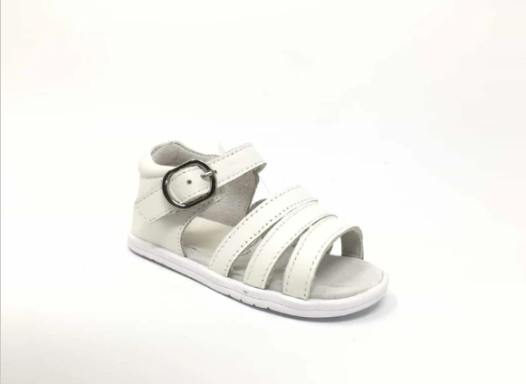 Sandalias Barefoot Blancas para Niña | Primeros Pasos | Piel Natural