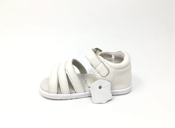 Sandalias Barefoot Blancas para Niña | Primeros Pasos | Piel Natural